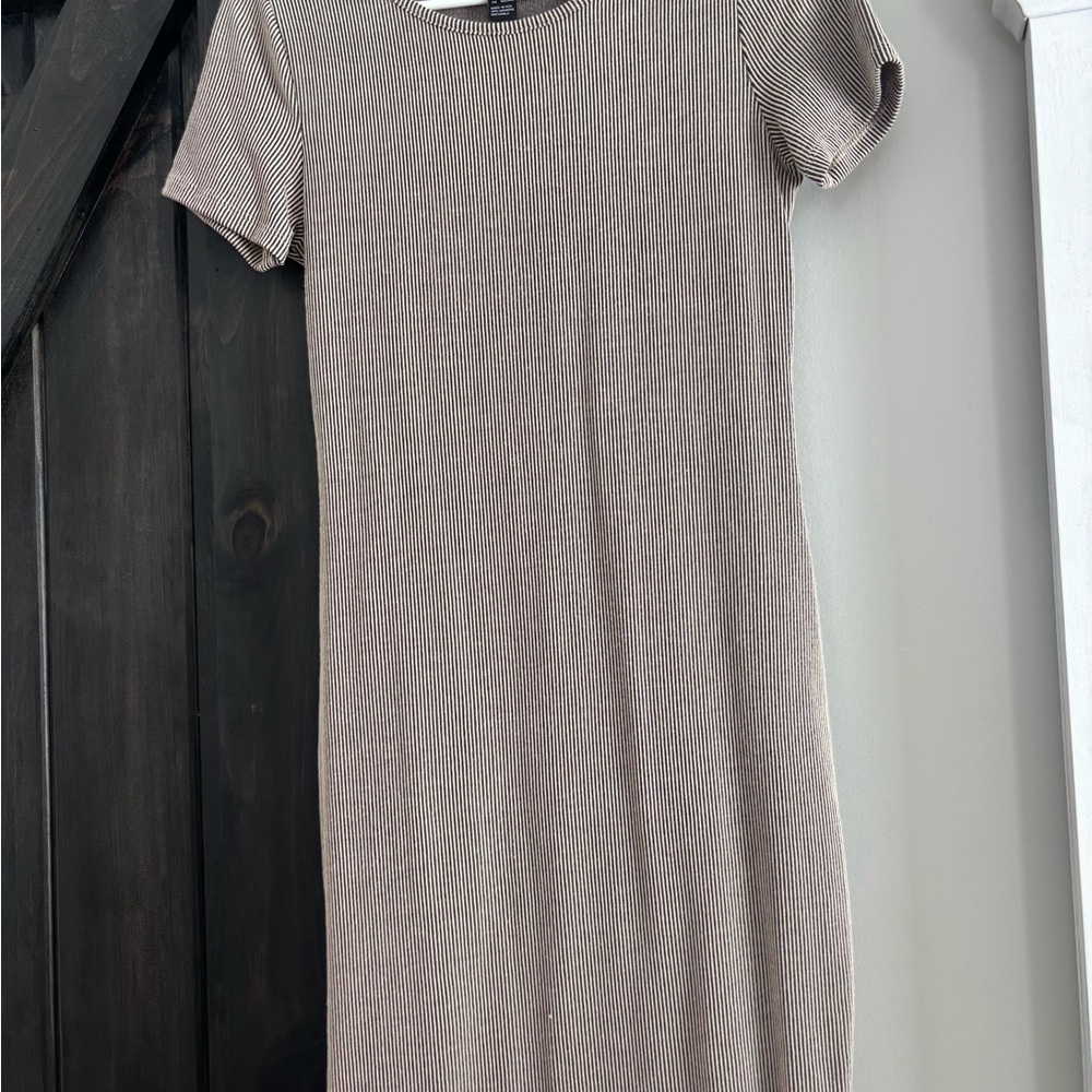 Forever 21 Brown and White Striped Top